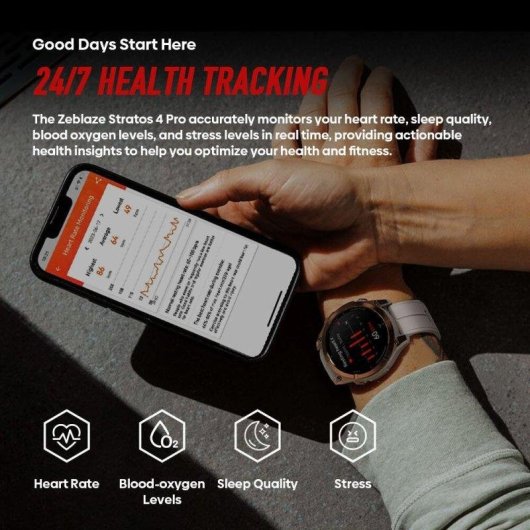 Zeblaze Stratos 4 Pro GPS Bluetooth 1,43'' Bronzo Resistente 5ATM IP69K SpO2 Cardio