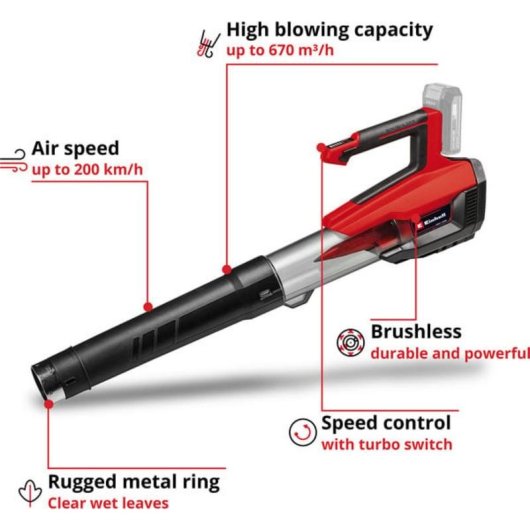 Soplador de hojas Einhell GP-LB 18/200 Li GK 18V 200 km/h