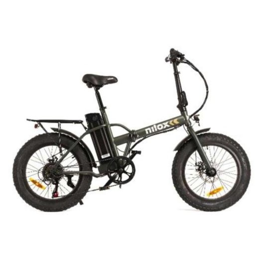 Bici Elettrica Pieghevole Nilox 20" x 4" 250W Shimano 7 Marce Nero