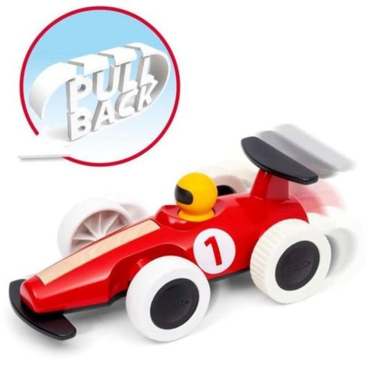 Coche de Carreras BRIO con Motor Pull-Back para Niños