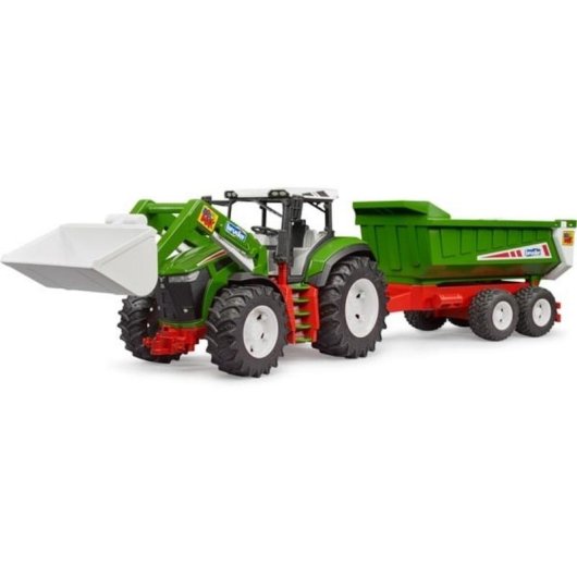 Tractor de juguete Bruder Roadmax con cargador frontal y remolque basculante