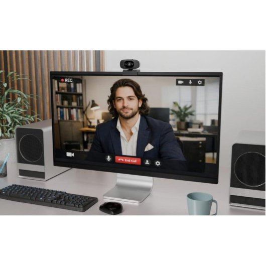 Cámara web i-tec SOLOMON 200 Full HD 1080p con micrófonos y obturador de privacidad
