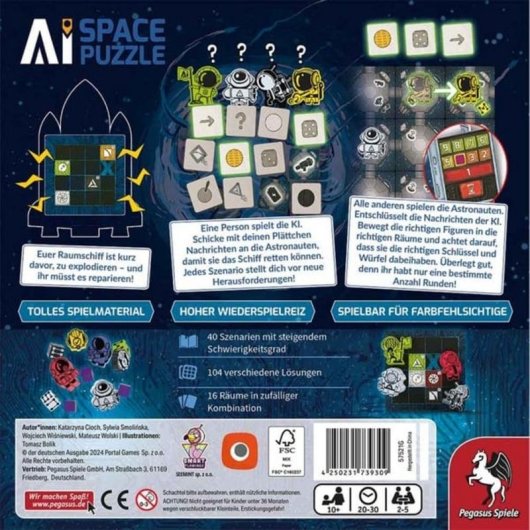 Brettspiel Pegasus A.I. Space Puzzle kooperativ 2-5 Spieler