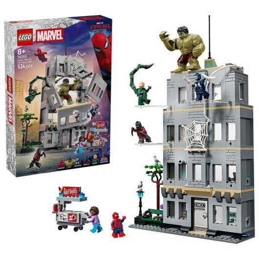 Set de construcción LEGO Marvel 76350 Spider-Man vs Hulk con 5 minifiguras