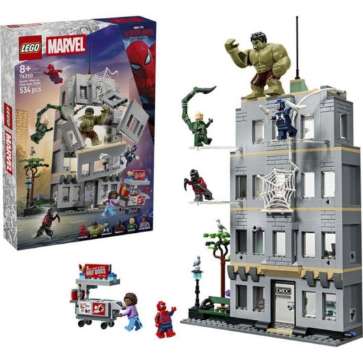Set de construcción LEGO Marvel 76350 Spider-Man vs Hulk con 5 minifiguras