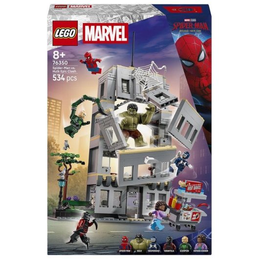 Set de construcción LEGO Marvel 76350 Spider-Man vs Hulk con 5 minifiguras