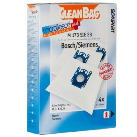 Sac d'aspirateur Bosch Siemens Cleanbag M 173 4 unités
