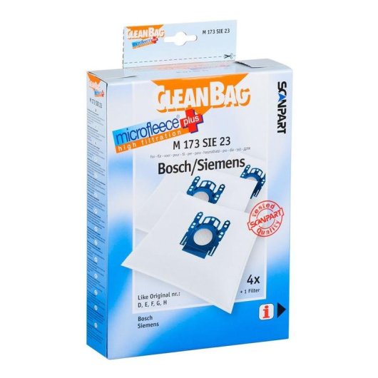 Sac d'aspirateur Bosch Siemens Cleanbag M 173 4 unités