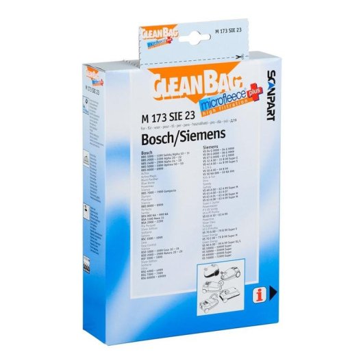 Sac d'aspirateur Bosch Siemens Cleanbag M 173 4 unités