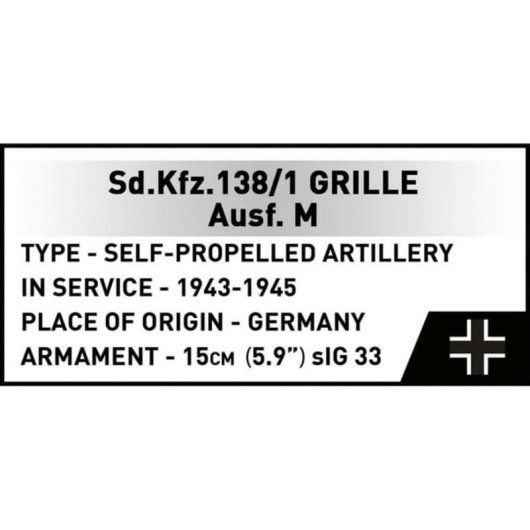 COBI Sd.Kfz. 138/1 Grille Ausf. M COBI-2665 720 Teile