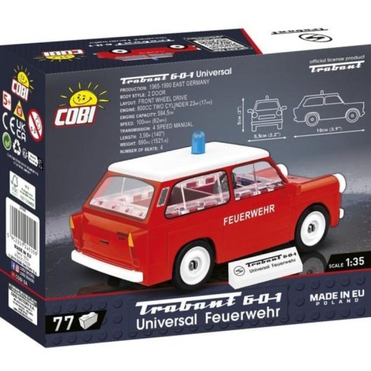 COBI Trabant 601 Universal Feuerwehr COBI-24555 77 pezzi