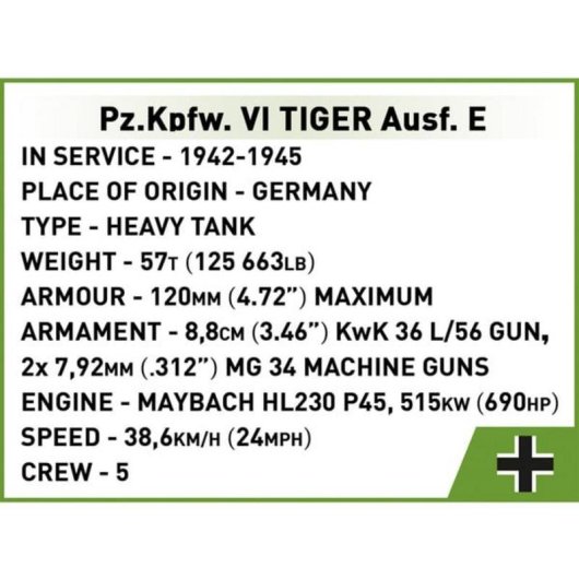 COBI Tiger I Panzerkampfwagen VI COBI-2735 422 piezas