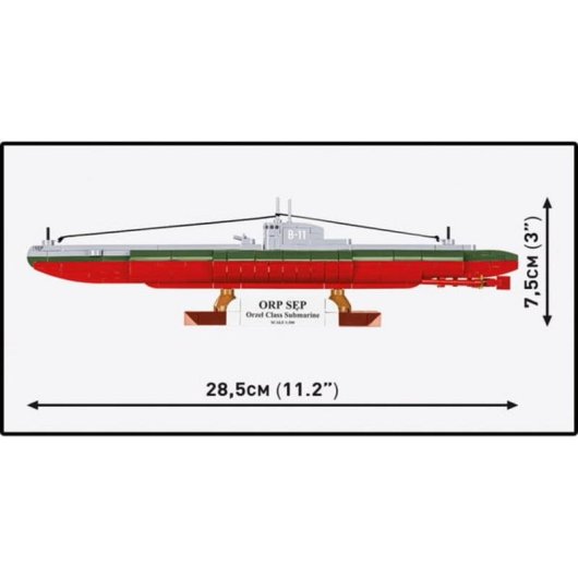 COBI ORP Sęp Submarino Modelo 1:300 COBI-4856 190 peças