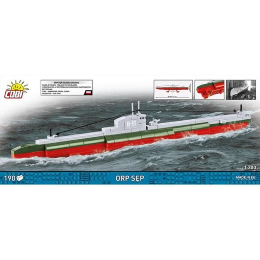 COBI ORP Sęp Submarino Modelo 1:300 COBI-4856 190 peças