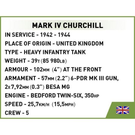 COBI Mark IV Churchill COBI-3128 668 Teile