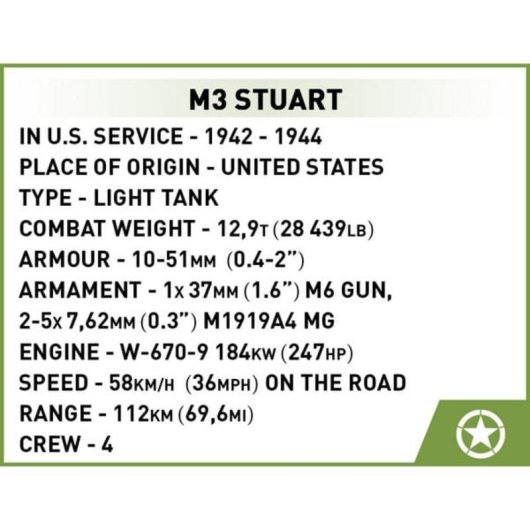 COBI M3 Stuart Juegos de construcción COBI-3129 511 piezas
