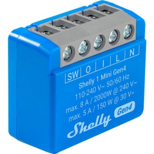 WLAN-Relais Shelly 1 Mini Gen4 Zigbee Matter Lichtsteuerung Einbau