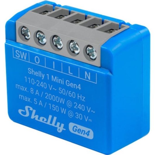 WLAN-Relais Shelly 1 Mini Gen4 Zigbee Matter Lichtsteuerung Einbau