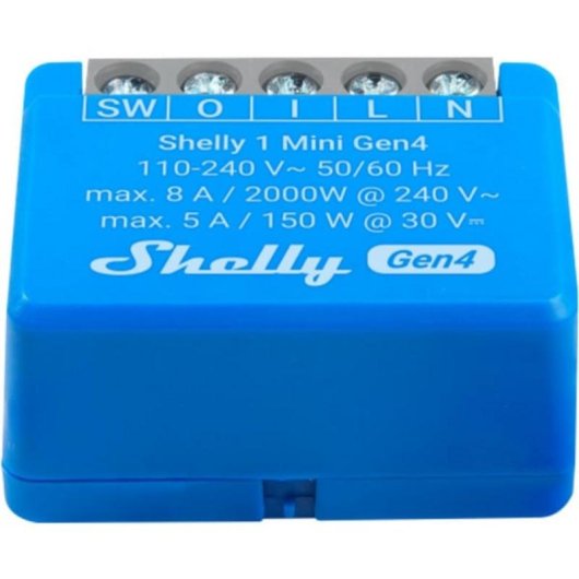 WLAN-Relais Shelly 1 Mini Gen4 Zigbee Matter Lichtsteuerung Einbau