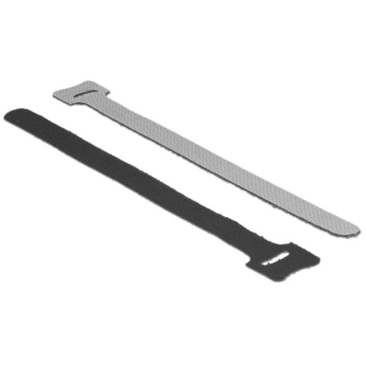Wiederverwendbares Klettband DeLOCK Schwarz 12 mm x 200 mm 10 Stück