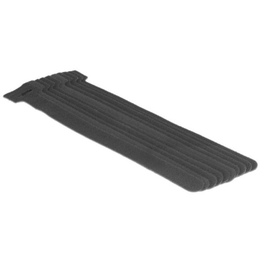 Wiederverwendbares Klettband DeLOCK Schwarz 12 mm x 200 mm 10 Stück