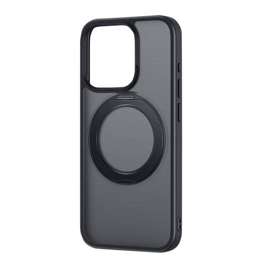 Capa Baseus SkyRing 360° com suporte e vidro temperado preta para iPhone 15
