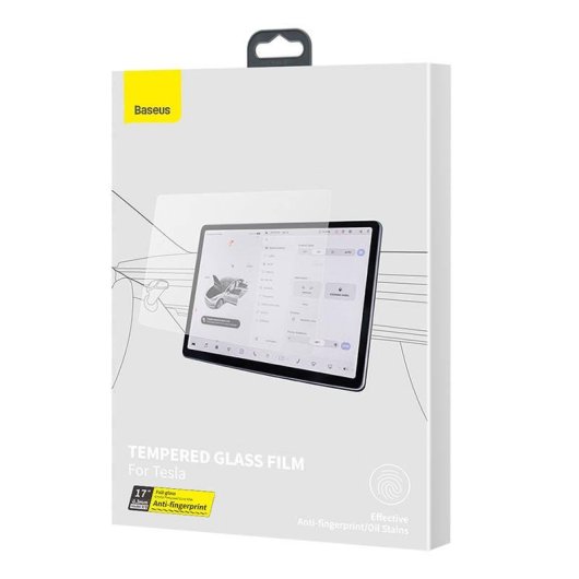 Vetro Temperato Baseus Crystal 0.3mm 17" per Tesla X/S