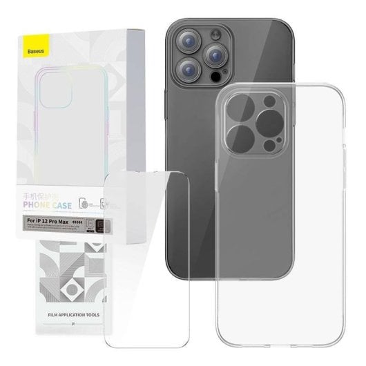 Funda para móvil Baseus P60112200201-02 Transparente TPU y vidrio para iPhone 12 Pro Max