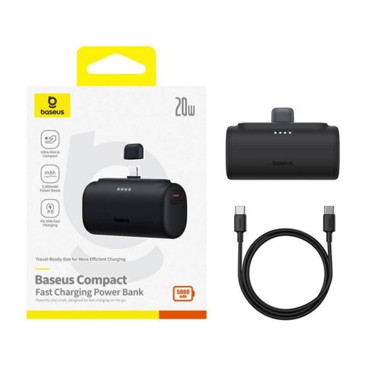 Batterie Externe Baseus Compact IP 5000mAh 20W avec Connecteur Lightning Intégré