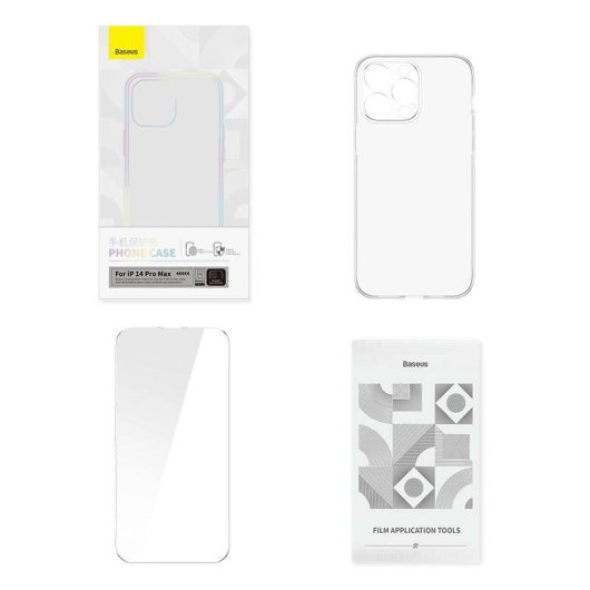 Funda para móvil Baseus P60112202201-03 transparente TPU y cristal templado para iPhone 14 Pro Max