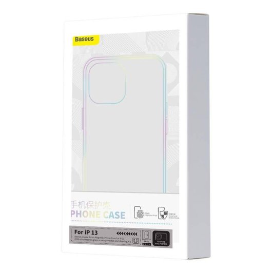 Funda para móvil Baseus ARSJ010602 Magnética Transparente PC con cristal templado para iPhone 13