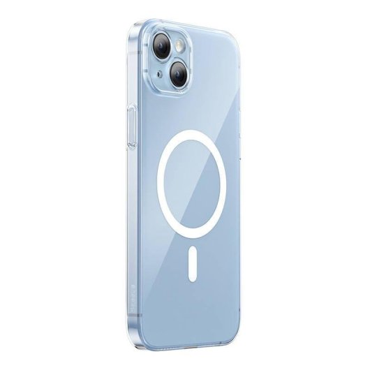 Funda para móvil Baseus Crystal Series Transparente Magnética + vidrio templado para iPhone 14 Plus