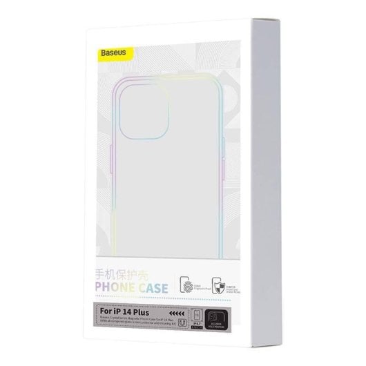 Funda para móvil Baseus Crystal Series Transparente Magnética + vidrio templado para iPhone 14 Plus