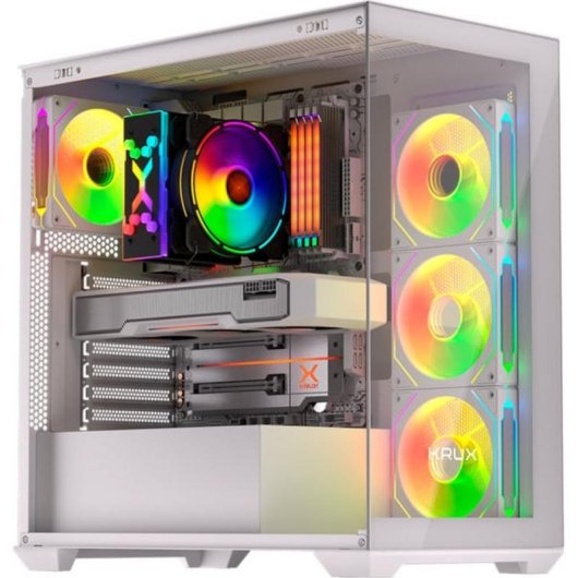 Caja PC Krux Exo White ATX RGB Torre Midi