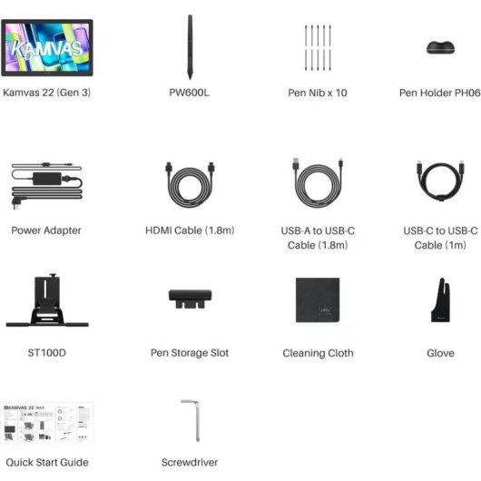 Pantalla gráfica Huion Kamvas 22 Gen 3 21.5" QHD 2560x1440