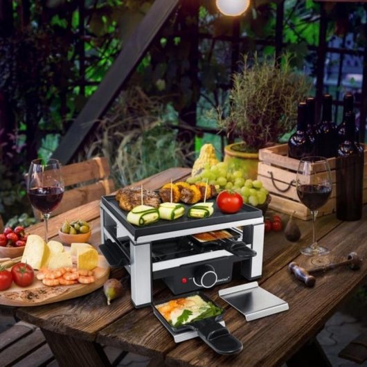 Raclette Steba RC 104 900 W 4 sartenes placa hierro fundido
