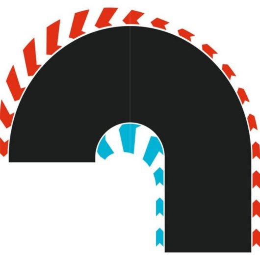 Courbe de fourchette 180° L/R Carrera HYBRID pour extensions de piste