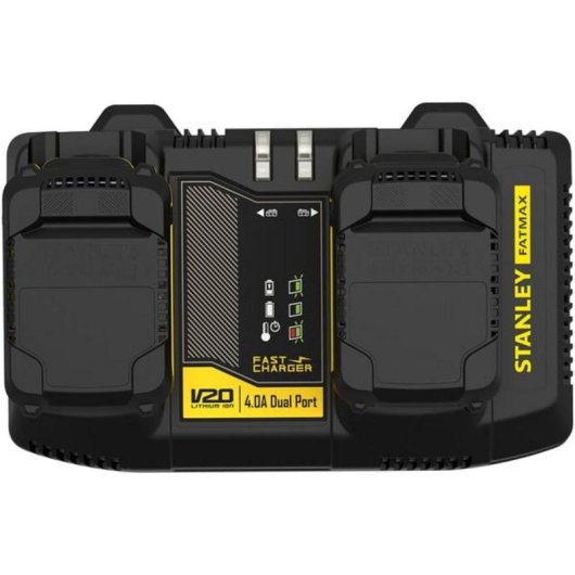Caricatore rapido Stanley V20 Doppio slot 18V/4A con USB-A
