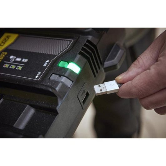 Caricatore rapido Stanley V20 Doppio slot 18V/4A con USB-A