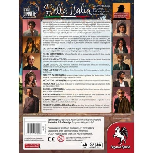 Jeu de Société Pegasus Deadly Dinner Bella Italia Cooperatif 7-11 Joueurs