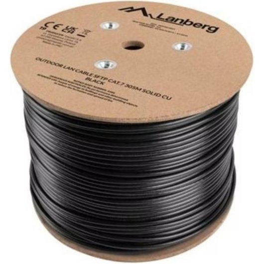 Cabo de Rede Lanberg CAT7 SFTP 305 m RJ45 Preto