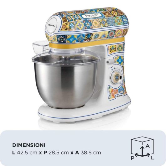Batteuse Planétaire Ariete Positano 2400W 5.5L Acier Inoxydable