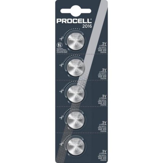Pile Duracell Procell CR2016 Litio 3V Pack 5 unités