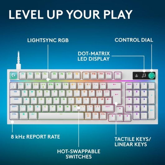 Clavier Logitech G G316 X 98 mécanique gaming RGB avec câble amovible Allemagne QWERTZ