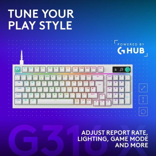 Clavier Logitech G G316 X 98 mécanique gaming RGB avec câble amovible Allemagne QWERTZ