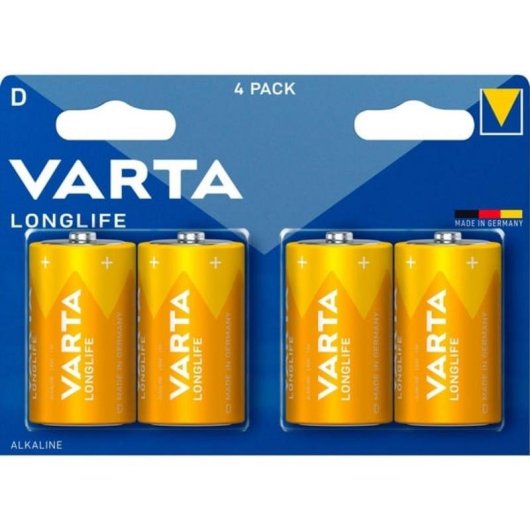 Pile Alcaline VARTA Longlife D 4 unités