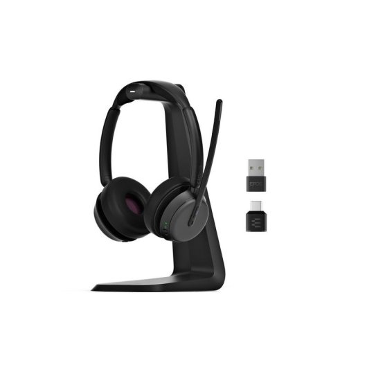 Auriculares EPOS Impact 1000 sans fil Bluetooth avec ANC, micro et station de charge noirs
