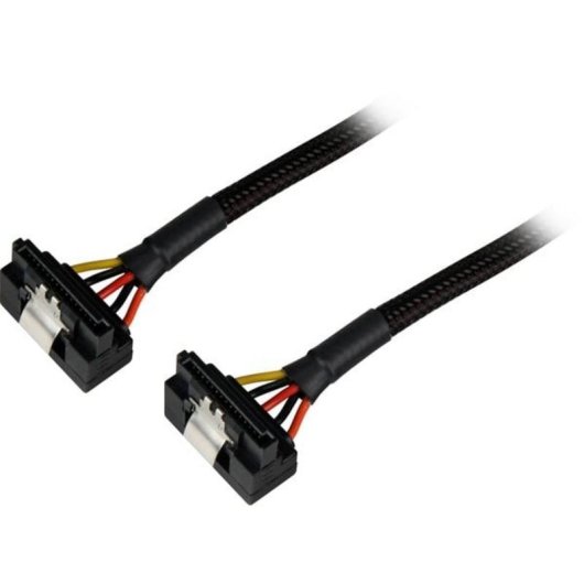 Cable de alimentación Sharkoon Y SATA 90° Negro