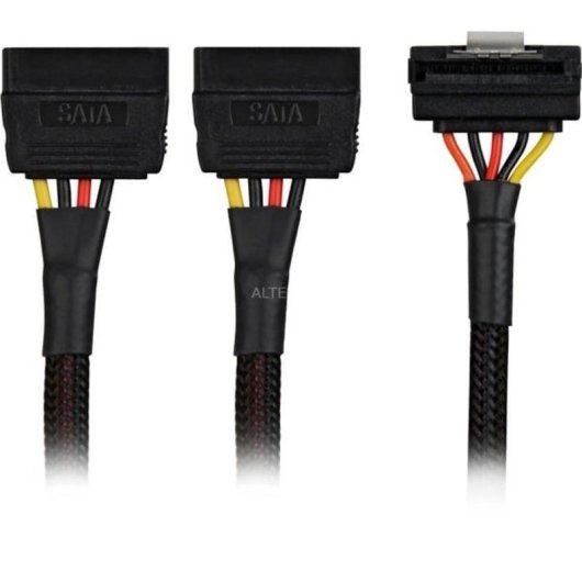 Cable de alimentación Sharkoon Y SATA 90° Negro