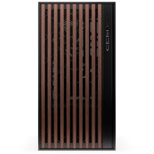 Boîtier PC Krux Palum Tour Midi ATX avec fenêtre noir et bois